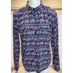 Rank‎ 45 Women's Large Southwestern Aztec Print Western Button Down Shirt Rodeo